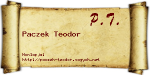 Paczek Teodor névjegykártya