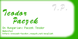 teodor paczek business card